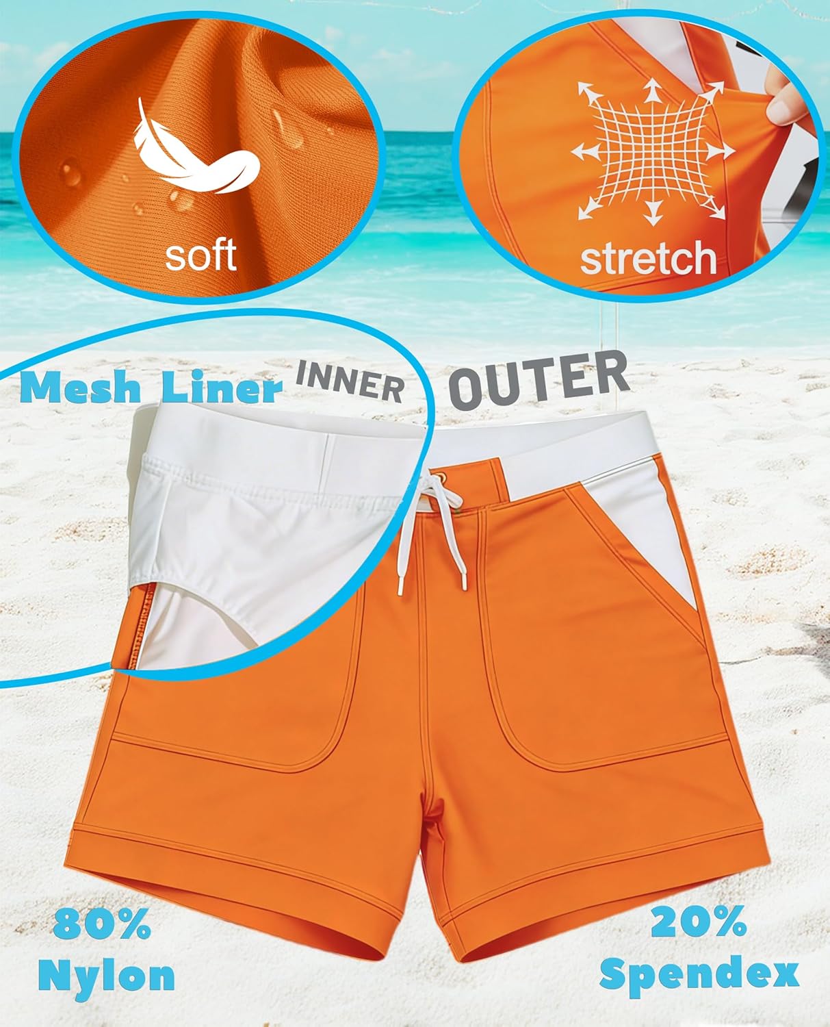 Thumbnail 4 de KEFITEVD Men's Quick Dry Swimming Shorts YK016