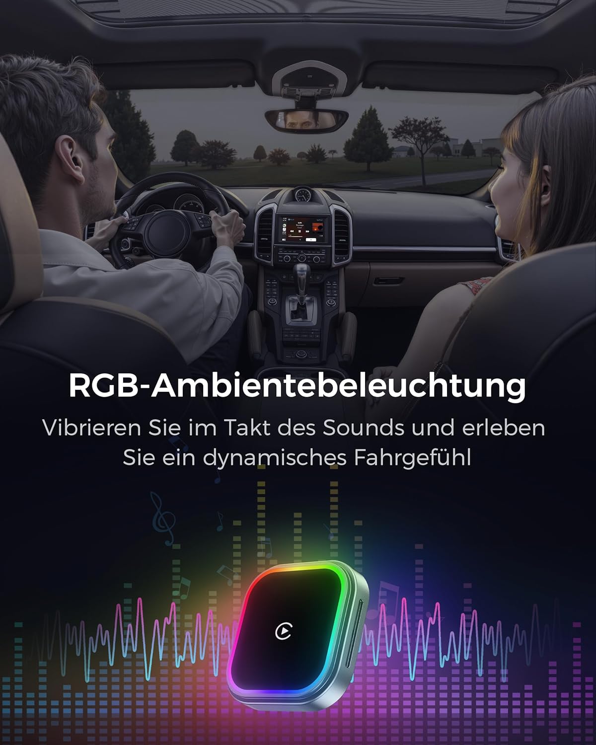 Thumbnail 6 de WityEye Wireless CarPlay & Android Auto Adapter 2-in-1 (Kabellos über CarPlay/Android Auto), mit RGB-Umgebungslicht und 5,8-GHz-WLAN