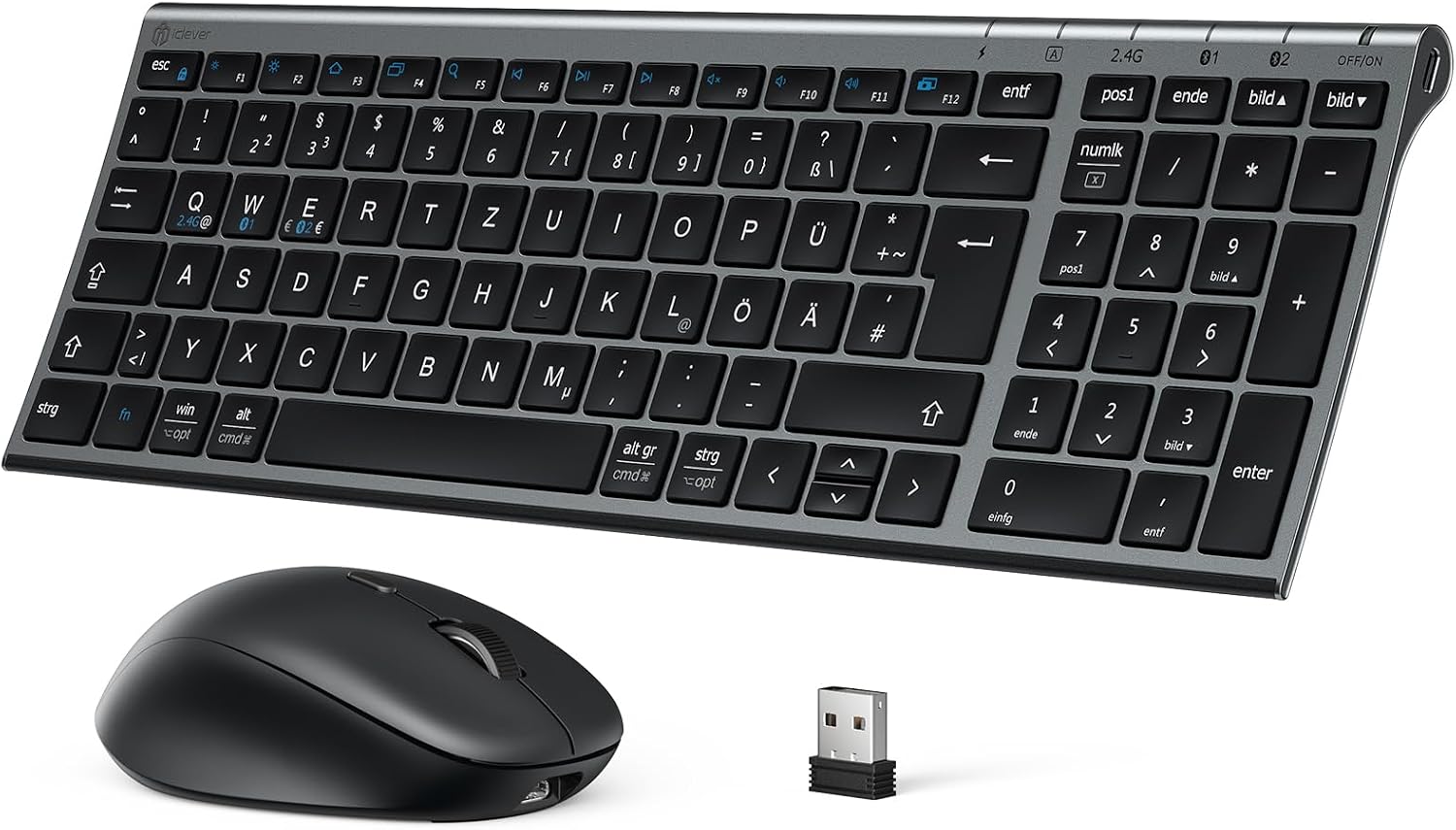 Detalle de iClever Bluetooth Tastatur mit Maus Kabellos