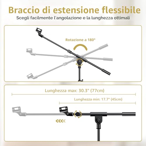 Thumbnail 3 de TONOR Supporto per Microfono T35 con Supporto per Tablet: versatilità e stabilità per palco e streaming