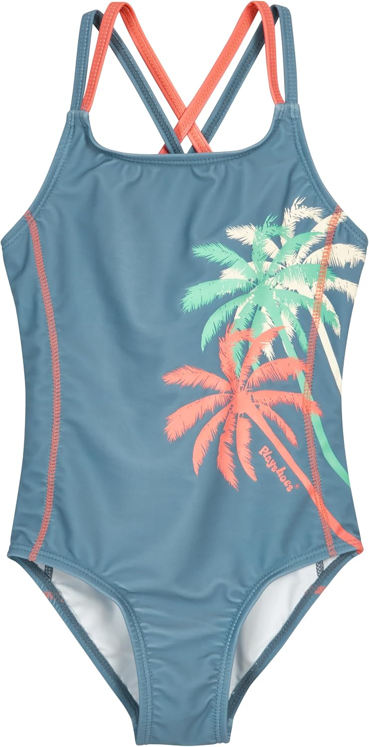 Detalle de Playshoes Mädchen Schwimmanzug Badeanzug (1er Pack) – recyceltes Material, UV-Schutz 50+