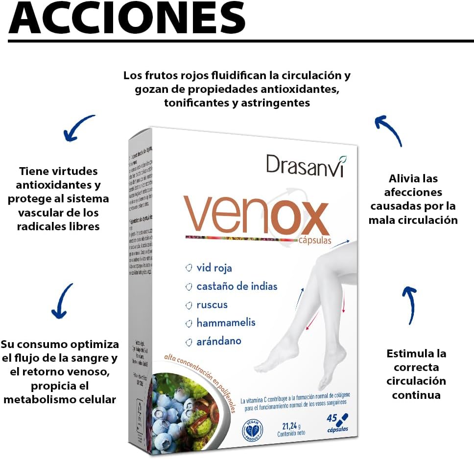 Thumbnail 2 de Drasanvi VENOX Cápsulas para Mejora Circulación 🍇