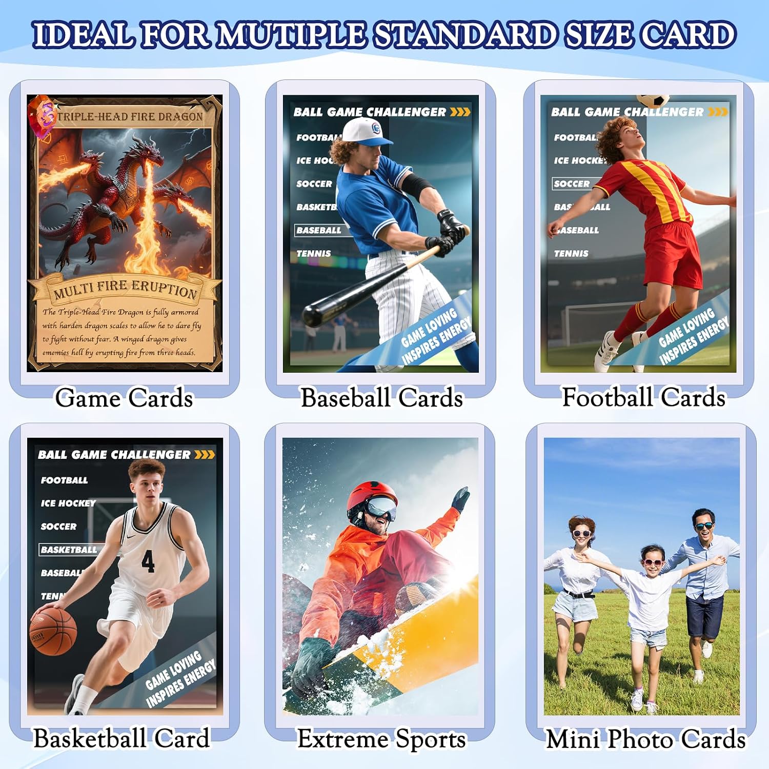 Detalle de 400 Pcs Top Loaders Card Sleeves Set – Hard & Soft Sleeves for Trading Cards (200 Hard + 200 Soft)