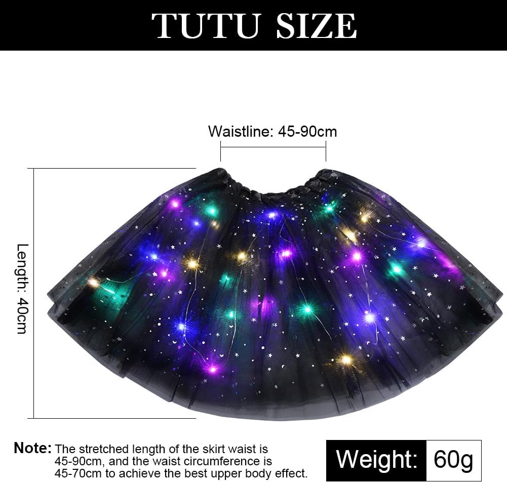 Detalle de URAQT Gonna Tulle LED per Bambina: tutù luminoso a 3 modalità per feste, danza e foto