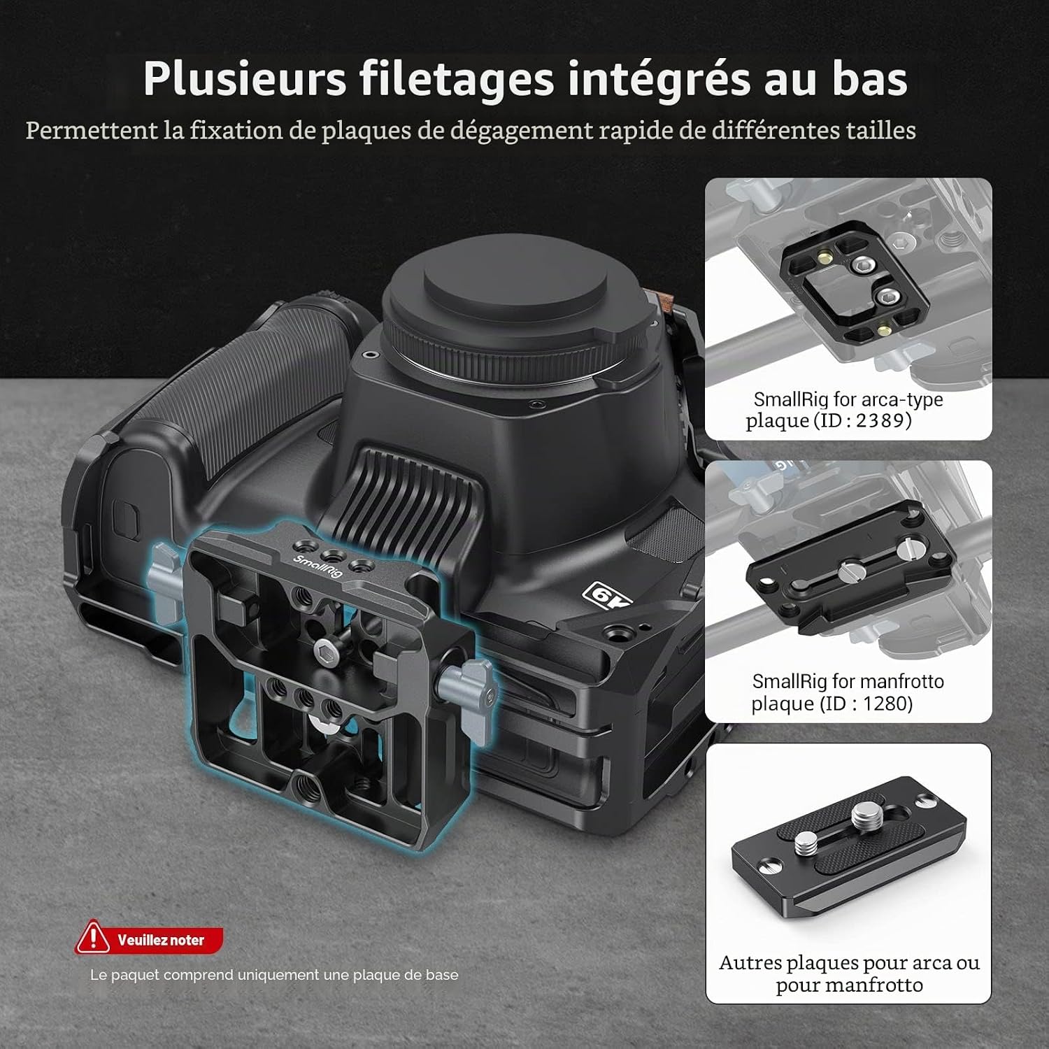 Detalle 2 de SMALLRIG 3357 plaque de base universelle