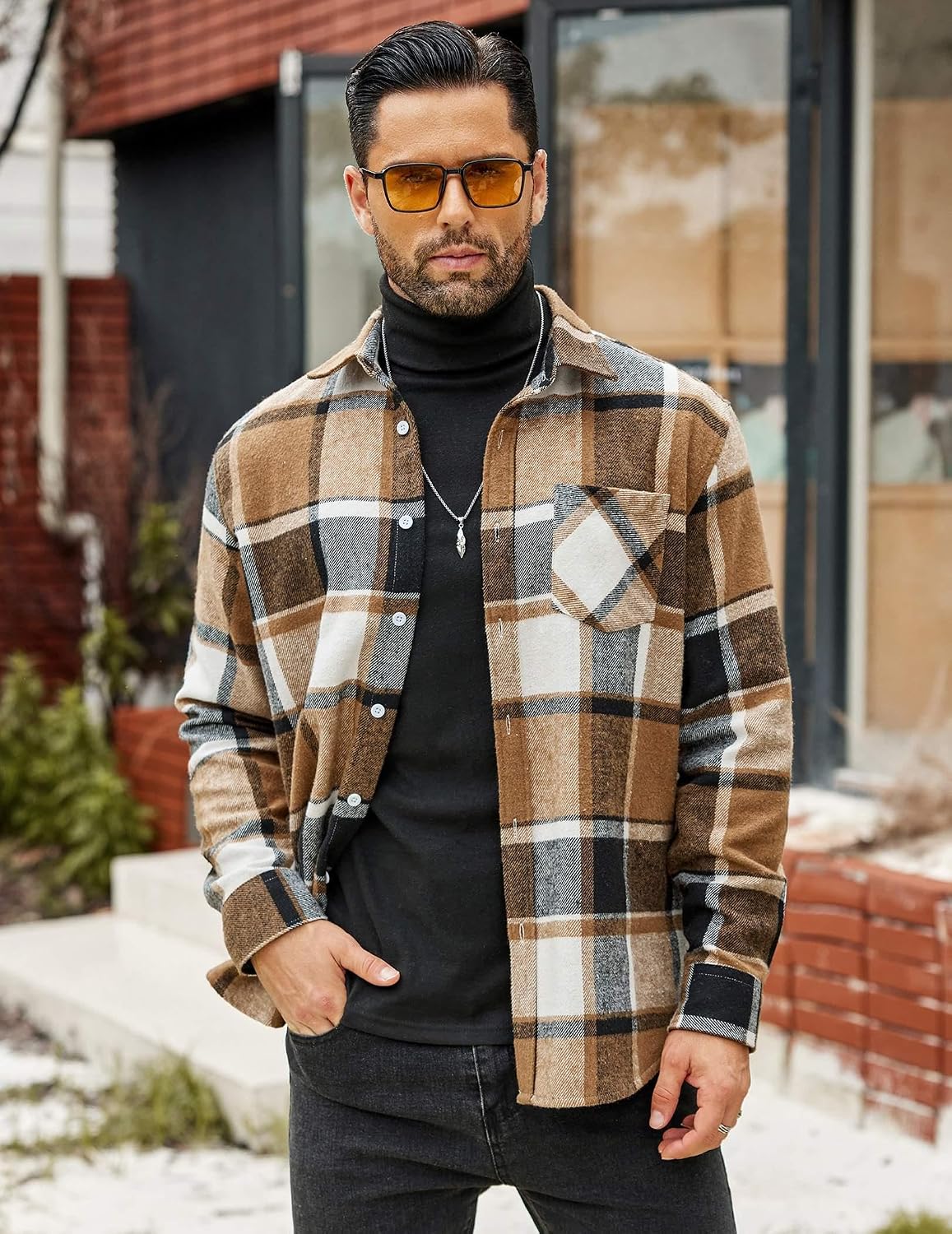 Thumbnail 2 de COOFANDY Mens Flannel Long Sleeve Plaid Shirt 👔