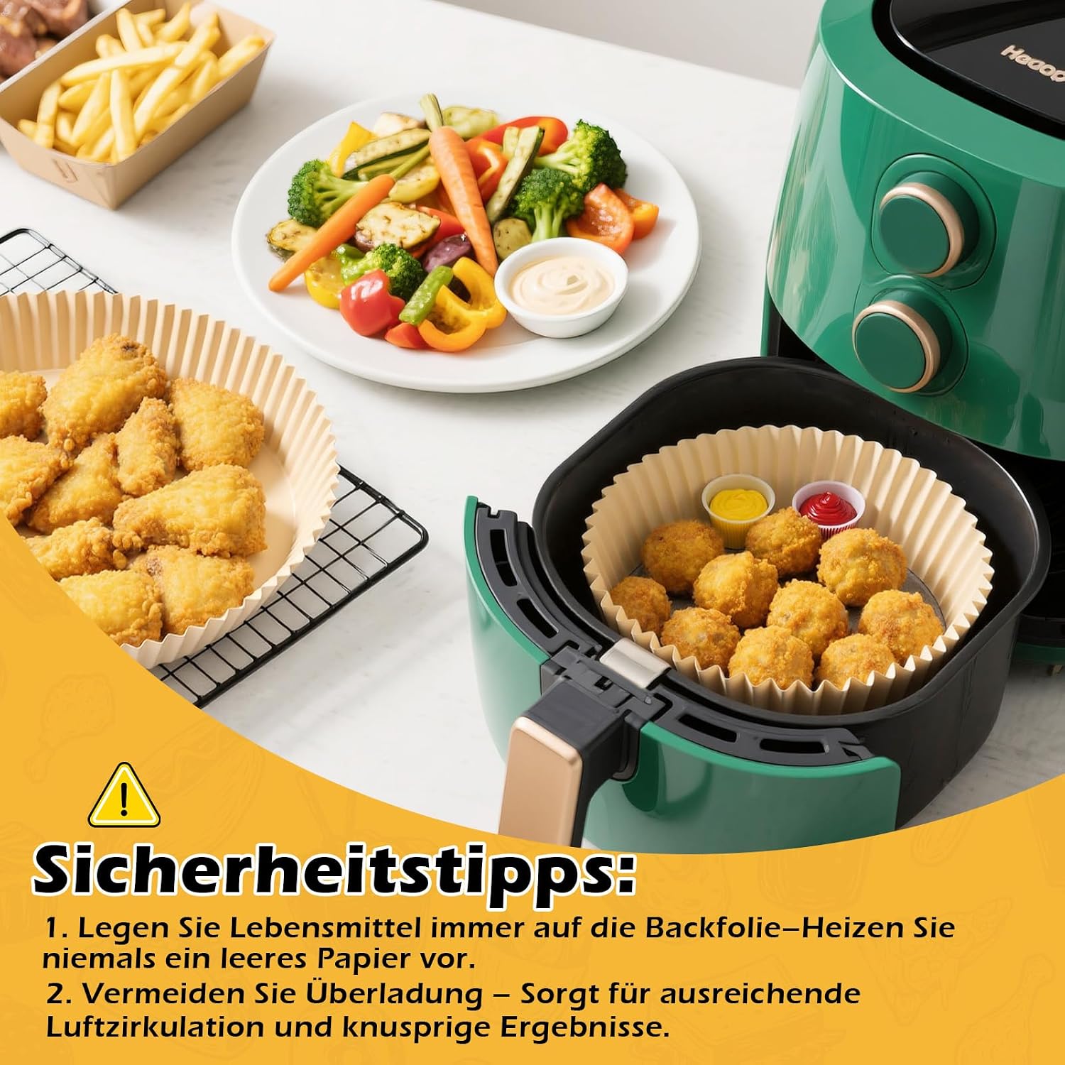Thumbnail 6 de Backpapier Rund 20 cm 100 Stück Heißluftfritteuse
