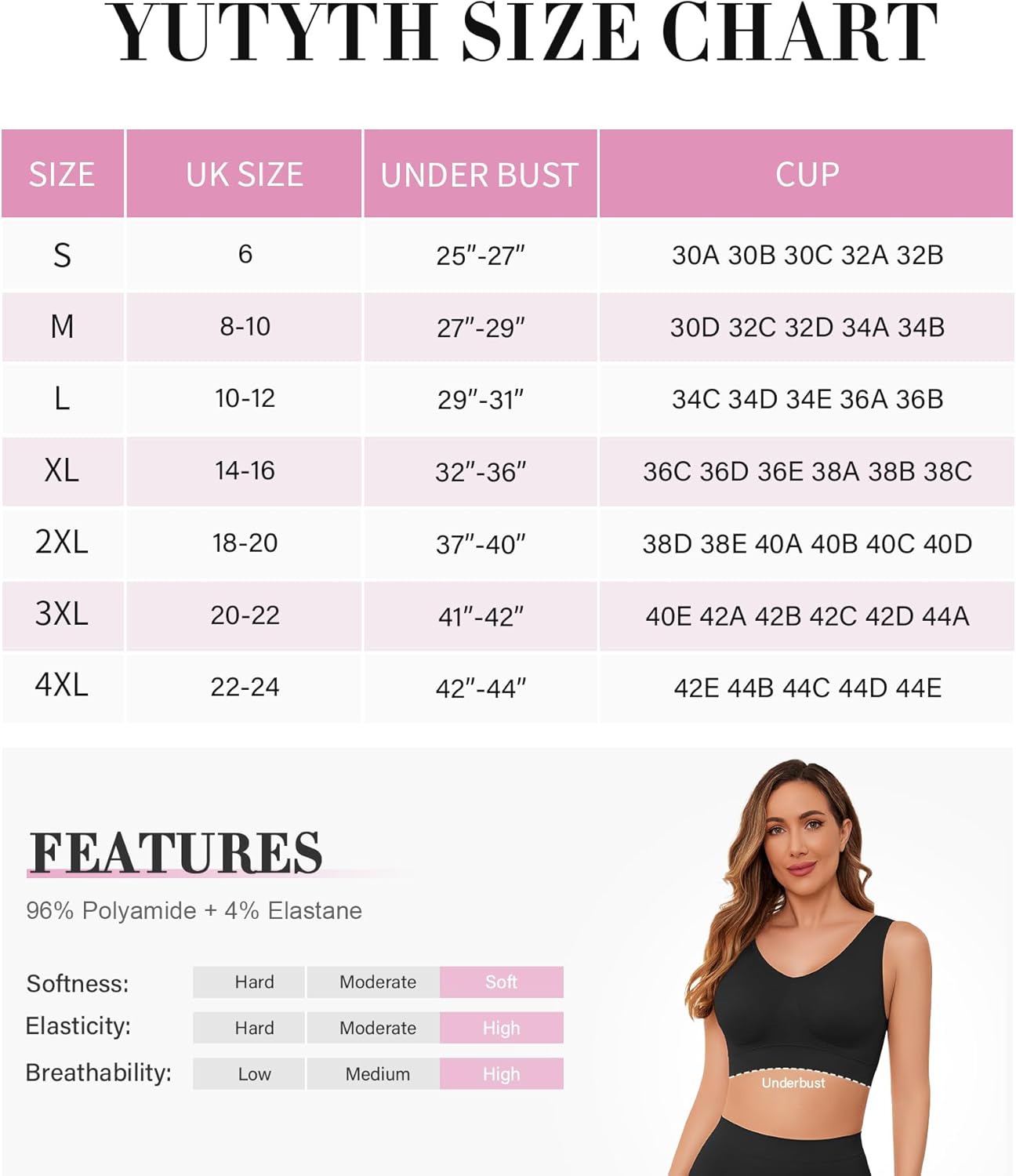 Thumbnail 5 de YUTYTH Comfort Bra Wirefree Crop Top with Removable Pads (Sports, Sleep, Yoga)