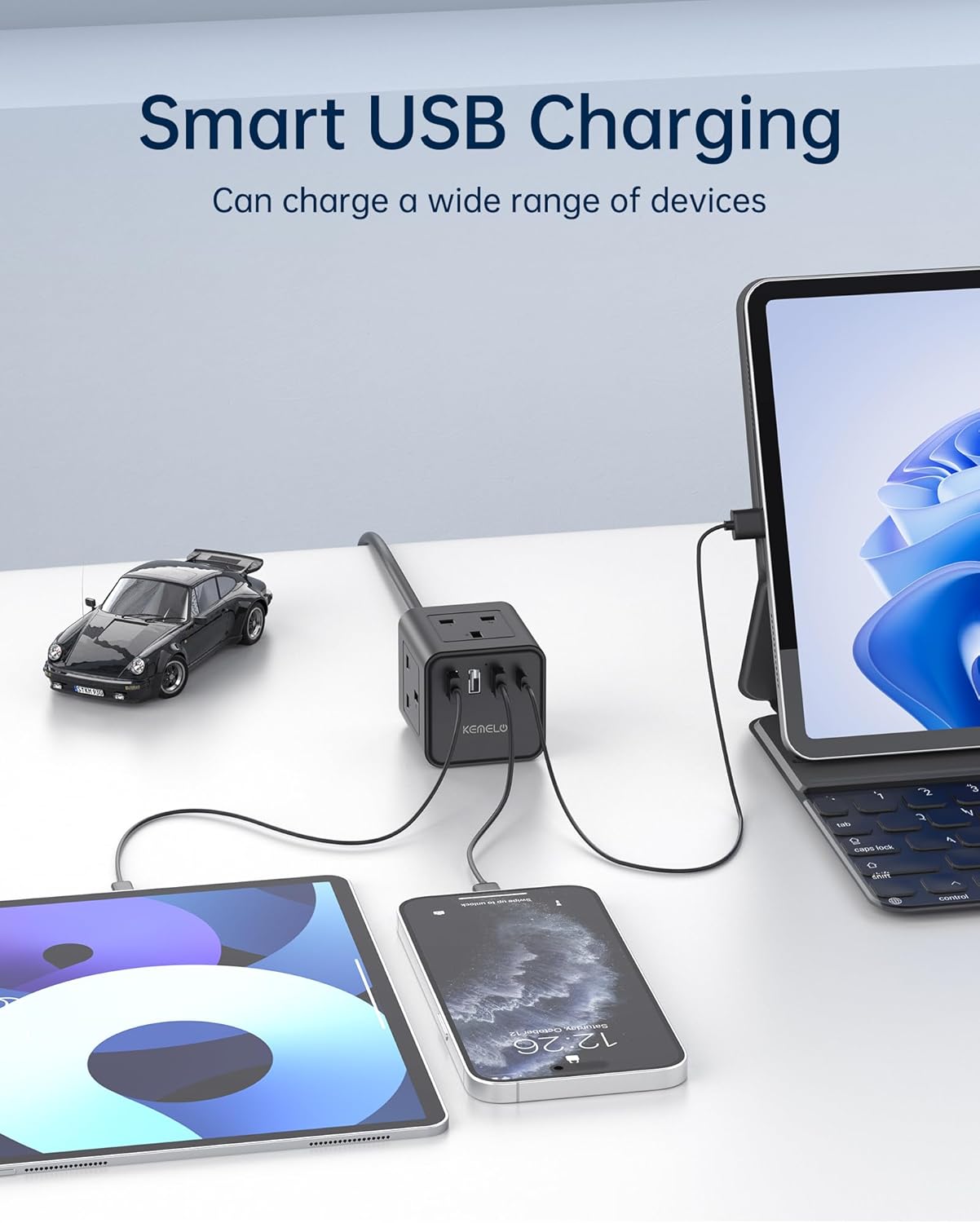 Thumbnail 2 de 3M Kemelo 4 Way Extension Lead 13A