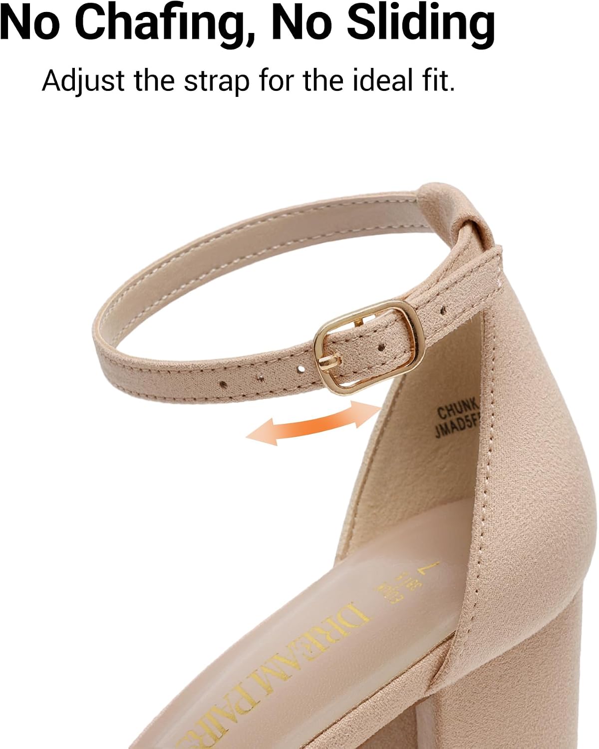 Detalle 2 de Dream Pairs women’s low chunky heel sandals with adjustable buckle