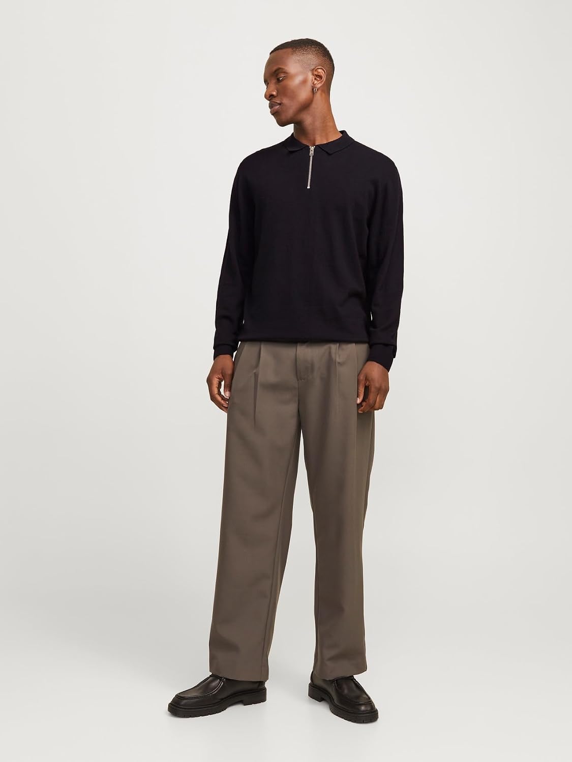 Detalle de Jack & Jones Jjeemil polo in maglia con mezza zip uomo