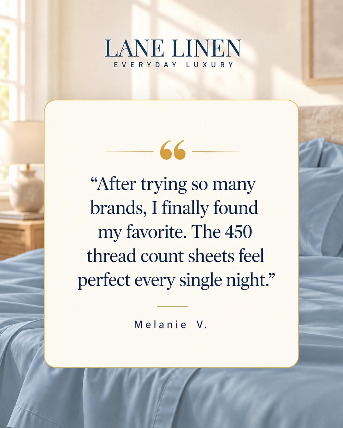 Thumbnail 4 de LANE LINEN 450 Thread Count Cotton Sheets Set, Twin XL French Blue