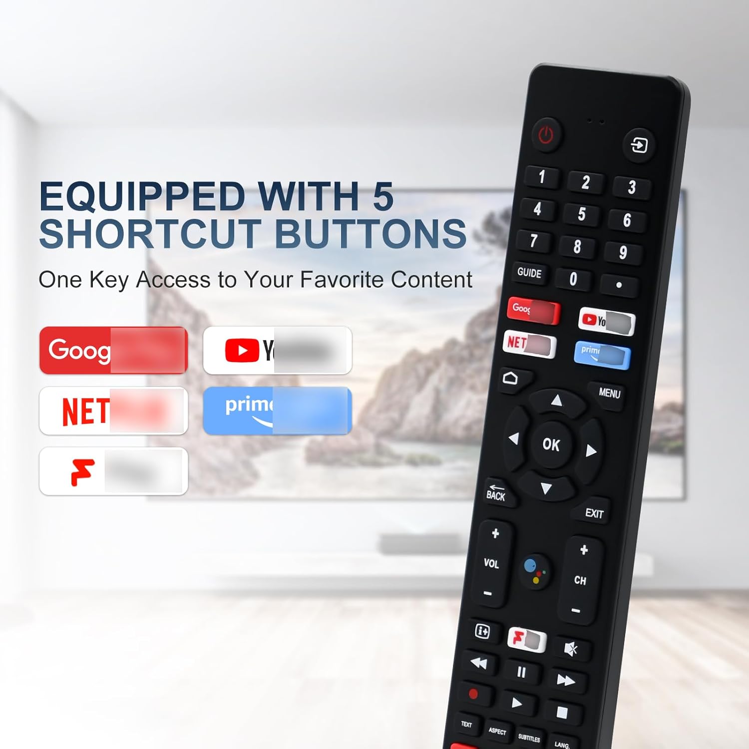 Detalle de RM-C3250 Replacement JVC Remote for Smart 4K UHD TVs with Netflix, YouTube, Prime Video & Google Play (No Voice)