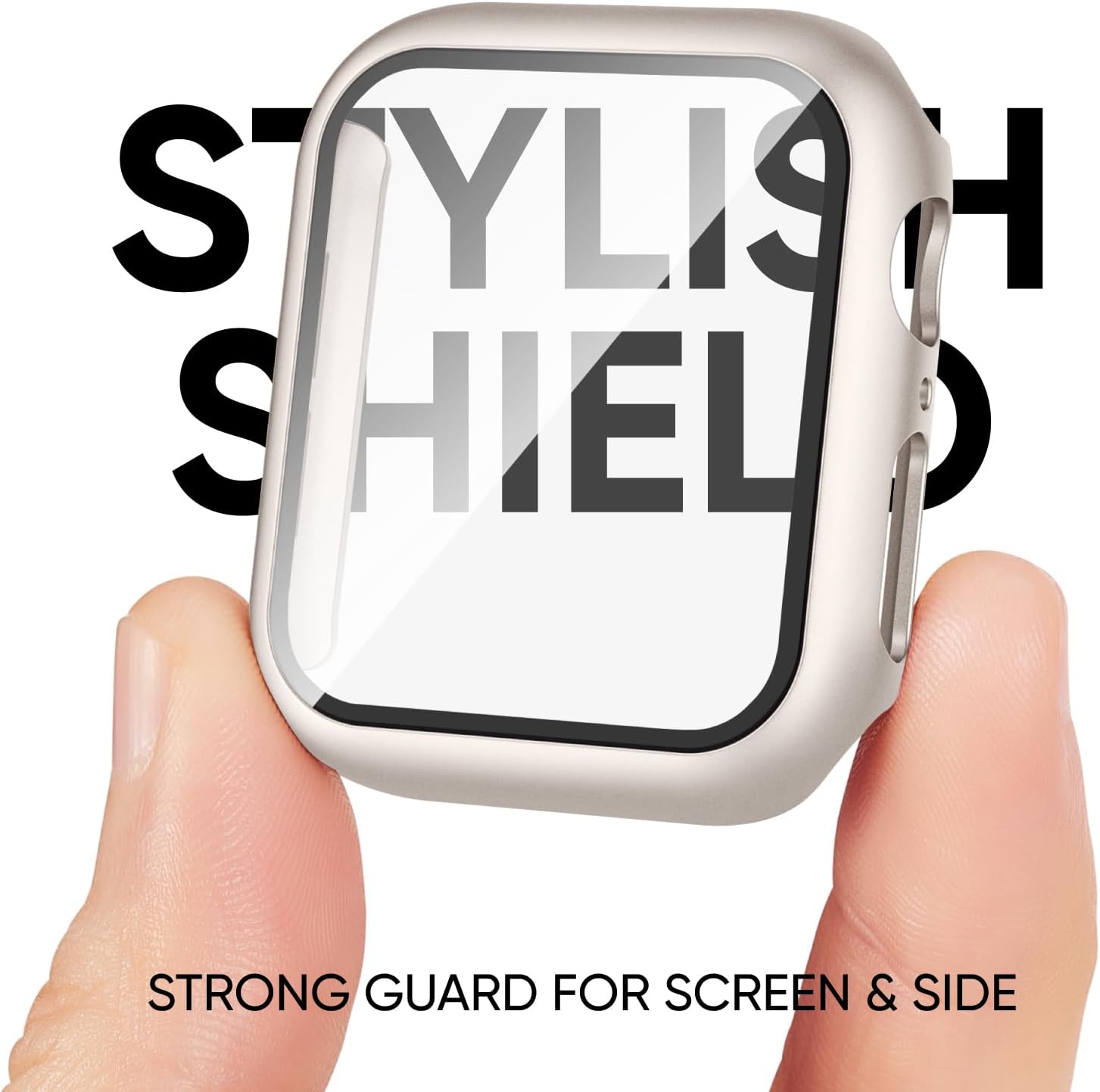 Thumbnail 2 de Joehwerr 3-in-1 silicone Apple Watch strap set for 40mm, with protective cover and 9H tempered glass (Starlight)