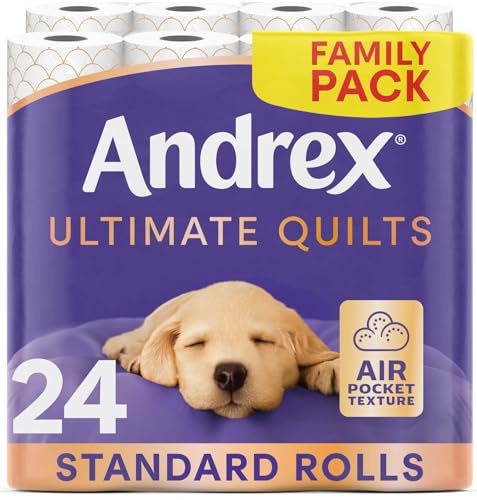 Detalle de Andrex Ultimate Quilt Toilet Roll 24 Rolls – 3-Ply, Bulk Buy, Soft & Thick Sheets