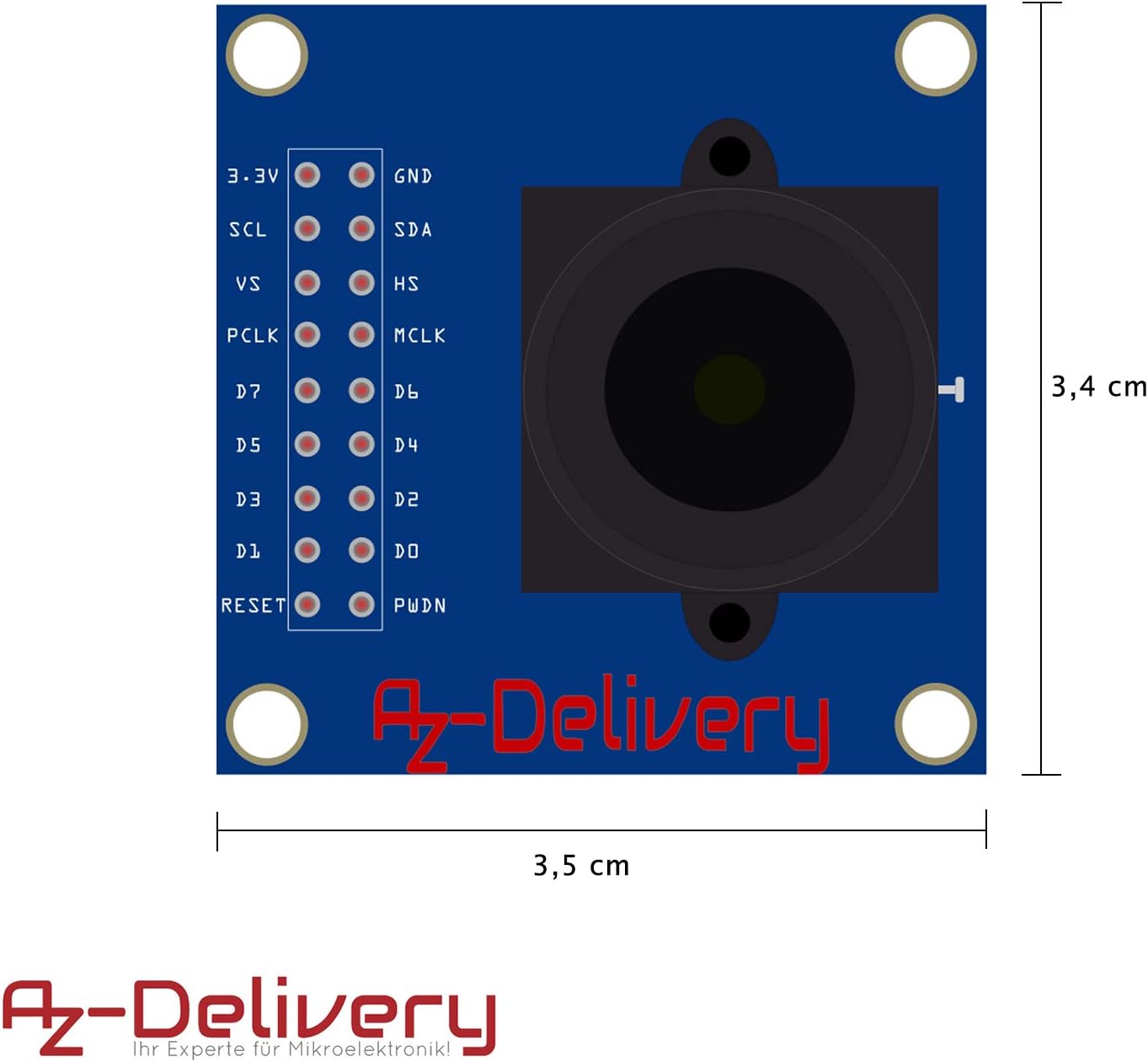Thumbnail 6 de AZDelivery lot de 5 modules caméra OV7670 (640×480) pour Arduino, avec eBook