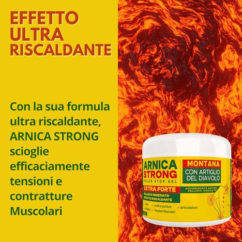 Detalle de Arnica gel Forte ImmunoSTRONG: crema riscaldante per muscoli e articolazioni, uso umano