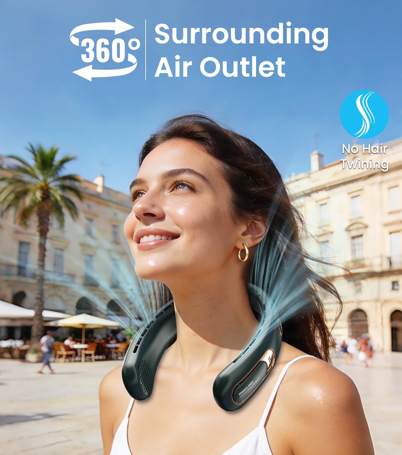 Thumbnail 2 de Neck Fan with Bladeless Design, 4000mAh USB Rechargeable Personal Cooler
