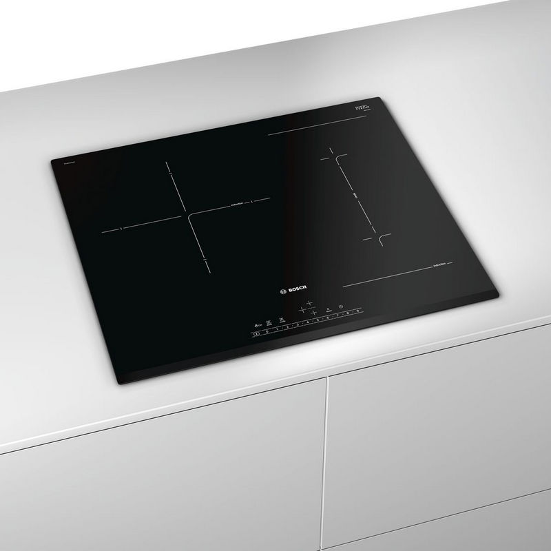 Detalle de Bosch PVJ631FB1E placa de inducción de 3 zonas, 60 cm, negra