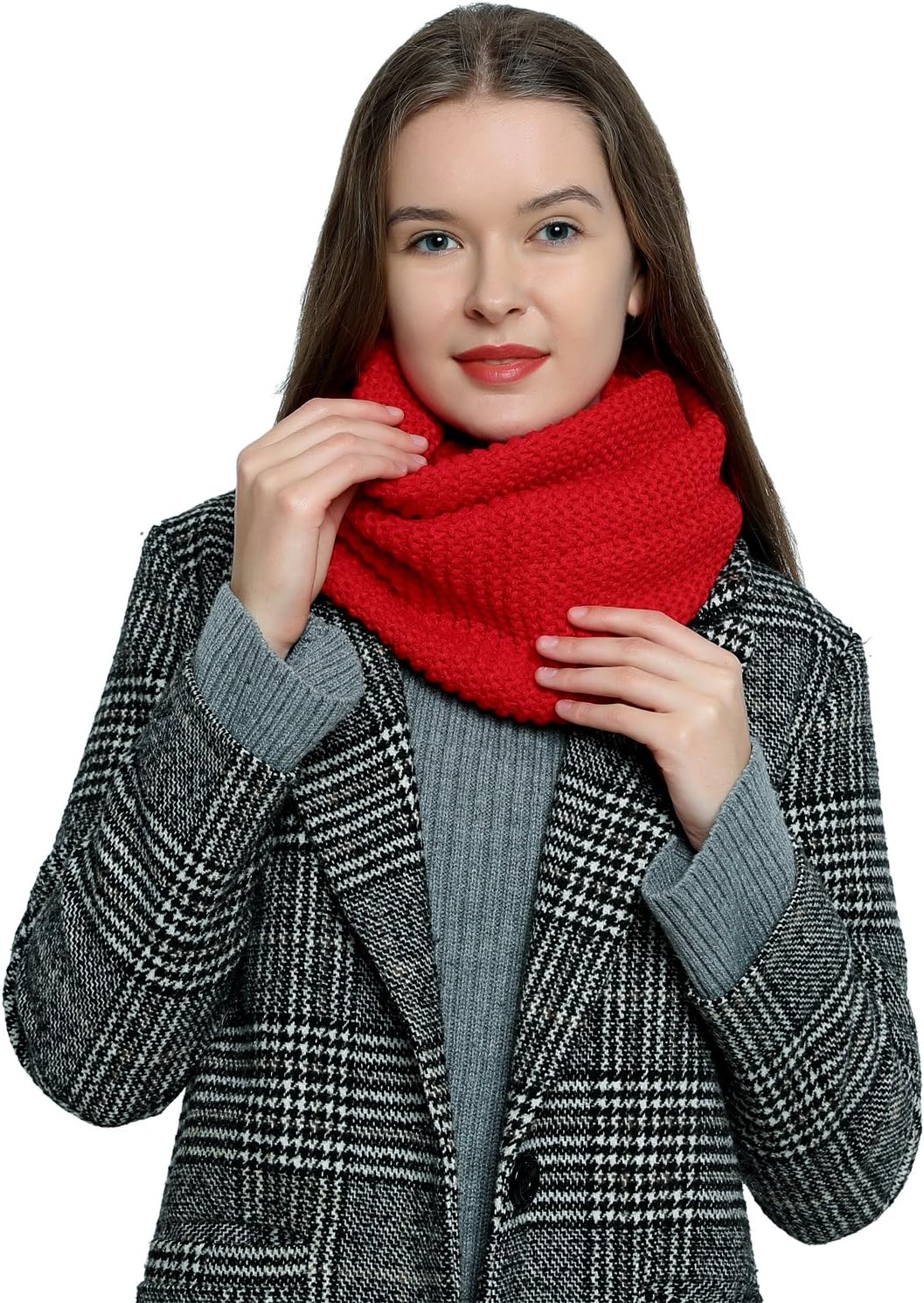 Detalle 2 de DonDon Écharpe femme hiver – écharpe tubulaire en laine, snood et cache-cou