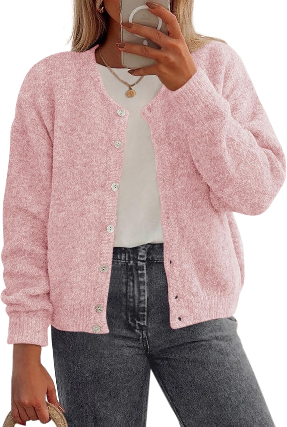 Detalle de PRETTYGARDEN Fall Long Sleeve Cardigan for Women