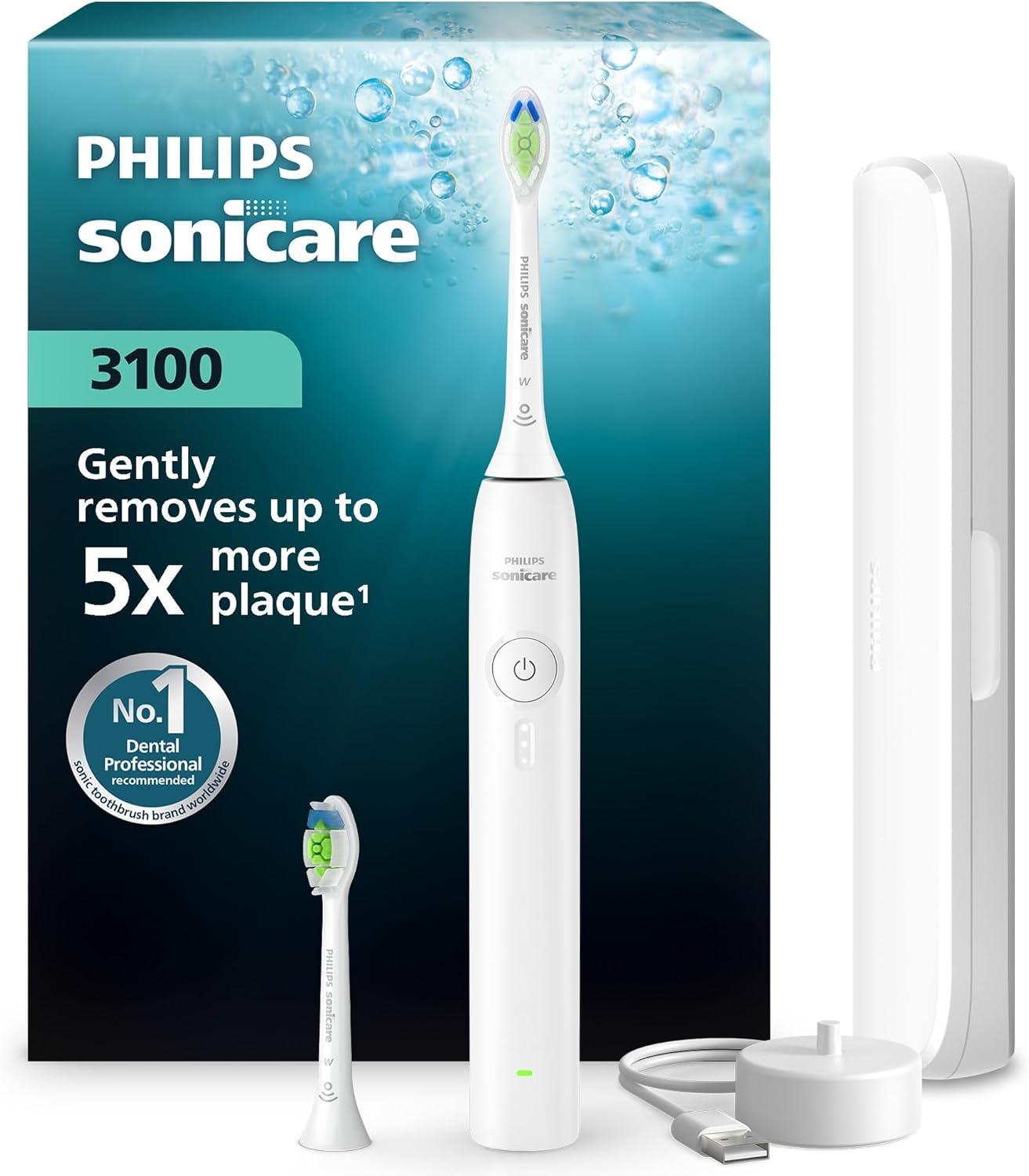 Thumbnail 6 de Philips Sonicare 3100 Electric Toothbrush (HX3673/11) with pressure sensor and timer, travel case, Sugar Rose