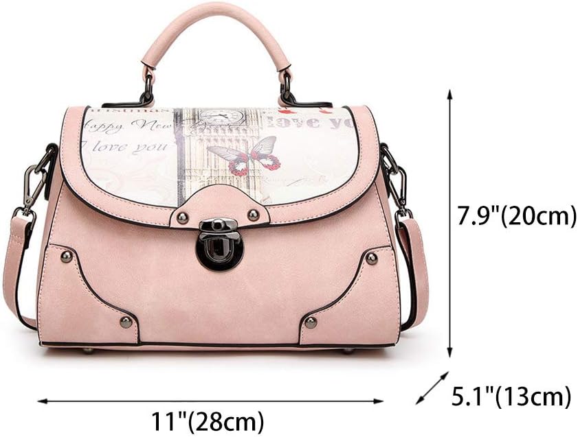 Thumbnail 3 de BUKESIYI Donna Borsa a Tracolla e a Mano Rosa (PU) con tracolla regolabile 120 cm – modello IT77101