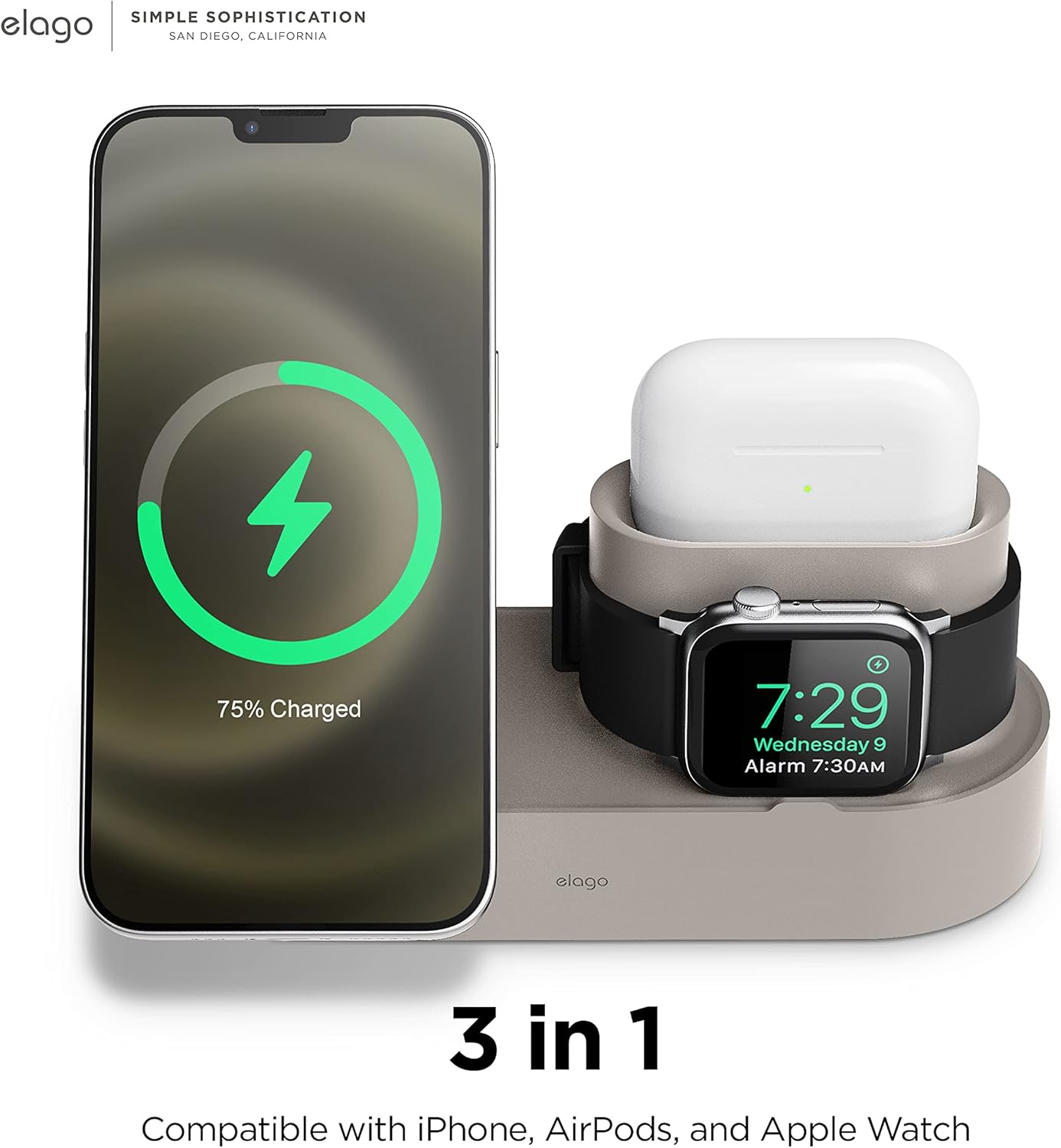 Thumbnail 3 de elago Stazione MS Trio 2 compatibile con MagSafe: hub di ricarica per iPhone, Apple Watch e AirPods (cavi non inclusi)