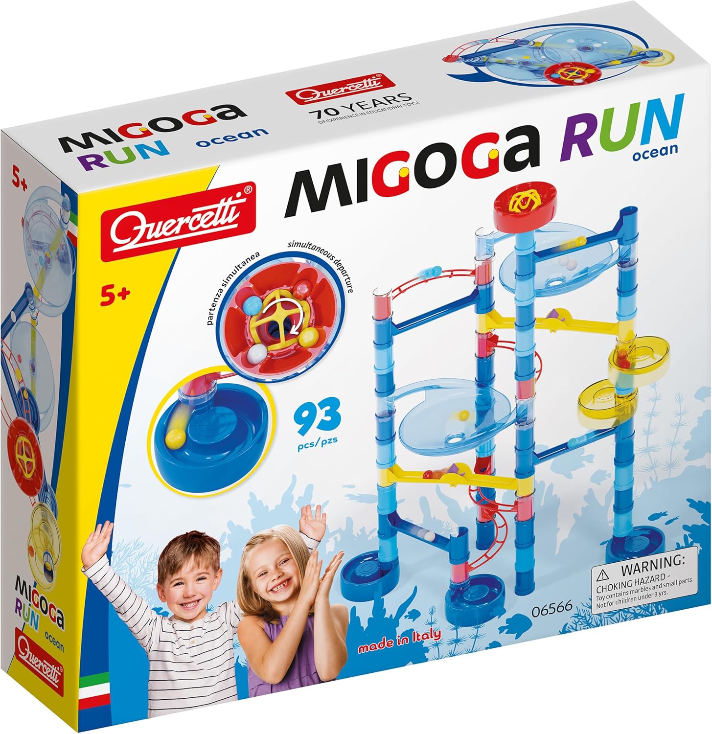 Detalle de Quercetti Migoga Ocean – pista per biglie con imbuti, curve e colonne (5-12 anni)