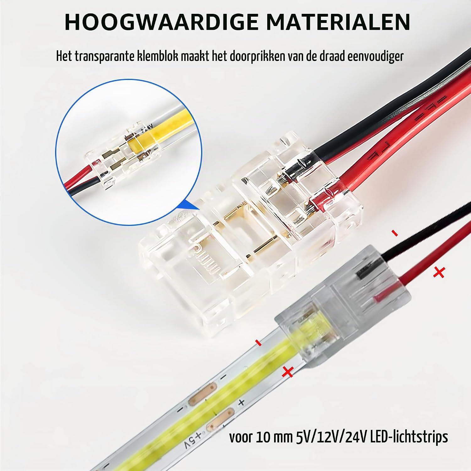 Thumbnail 1 de Clearhill CON-10MM2PIN-STL20P 2-polige LED-stripconnector, transparant, 20 stuks
