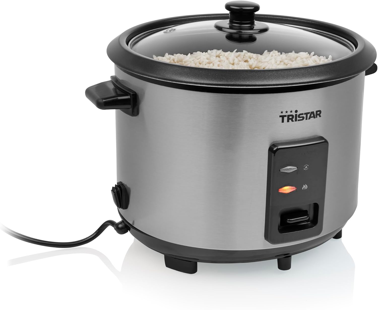 Detalle de Tristar Cuiseur à Riz RK-6148 – 1,8 L, inox et couvercle en verre, maintien au chaud