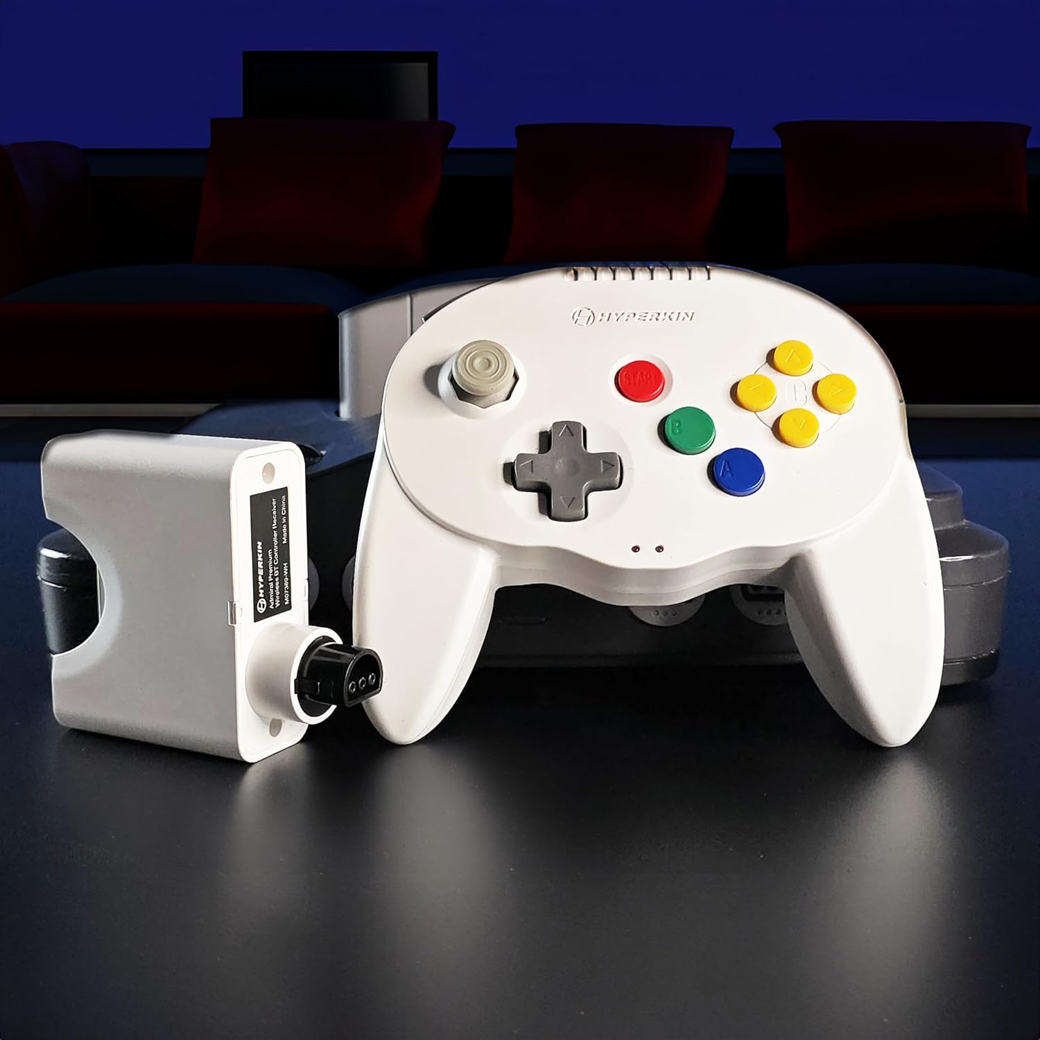 Detalle de Hyperkin Admiral M07389-WH Wireless N64 Controller, White, Bluetooth, 16 Buttons