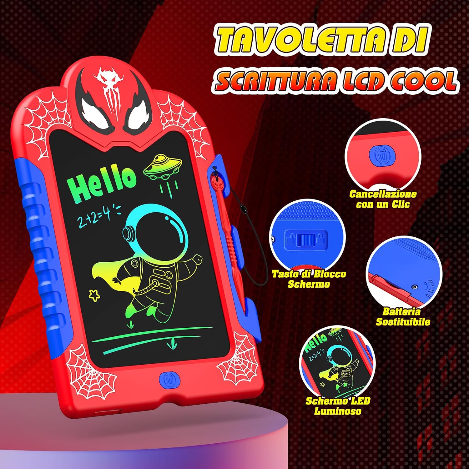 Detalle de Braxel 2 Pezzi Lavagna per Bambini 8,5'' – Lavagna Magica Colorata, Cancellabile e Portatile