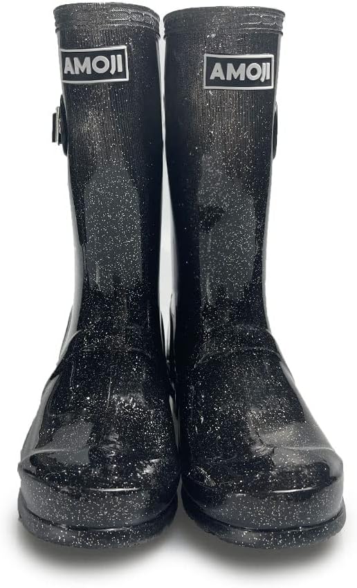 Detalle 1 de AMOJI Kids’ Rain Boots, PVC, Glitter Finish, Lightweight and Non-Slip