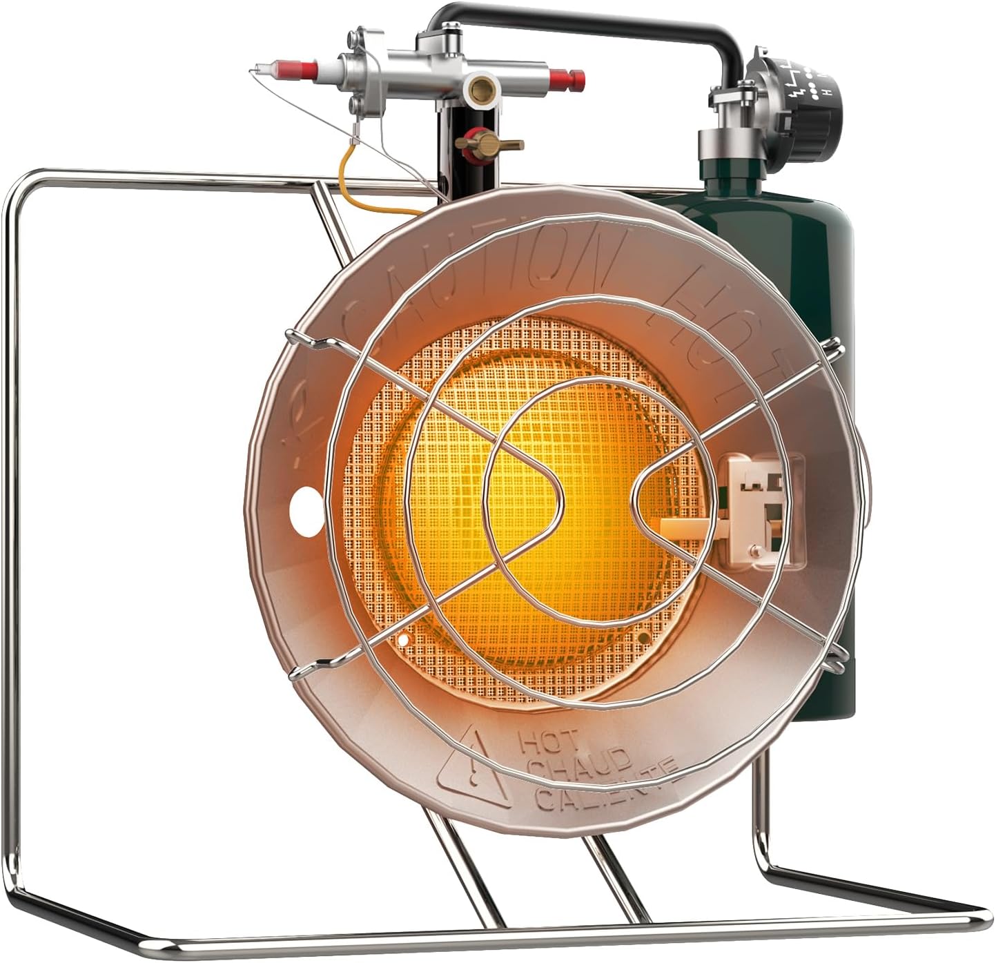 Detalle de CAMPLUX THW01S Propane Tank-Top Heater, 10,000–15,000 BTU, Steel