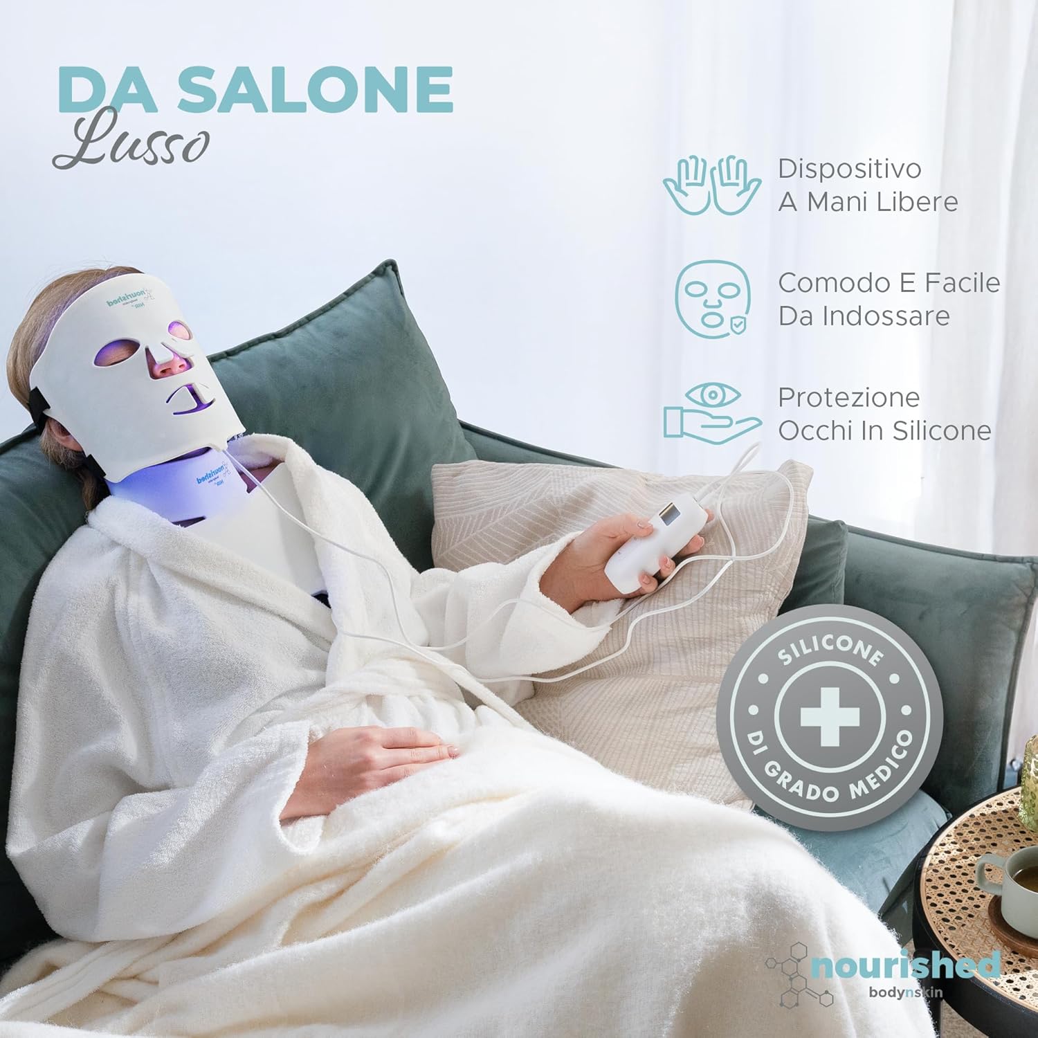 Thumbnail 6 de Nourished Bodynskin Maschera LED per Viso e Collo con Infrarossi Vicini: terapia luminosa a 228 LED