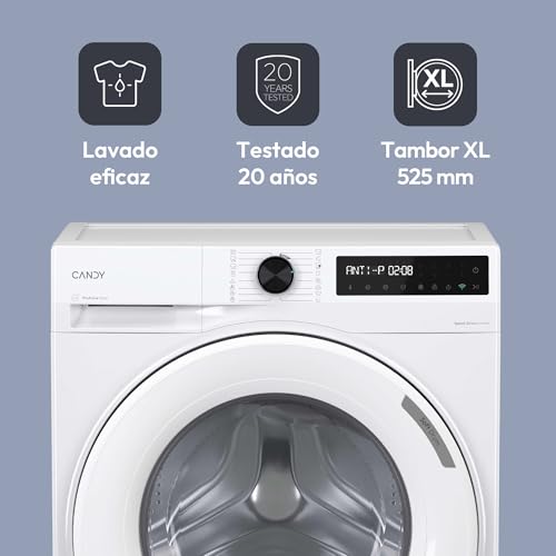 Detalle 2 de Candy ProWash 500 BR 48SL6-S: Lavadora 8 kg con WiFi, 1400 RPM y tambor inteligente