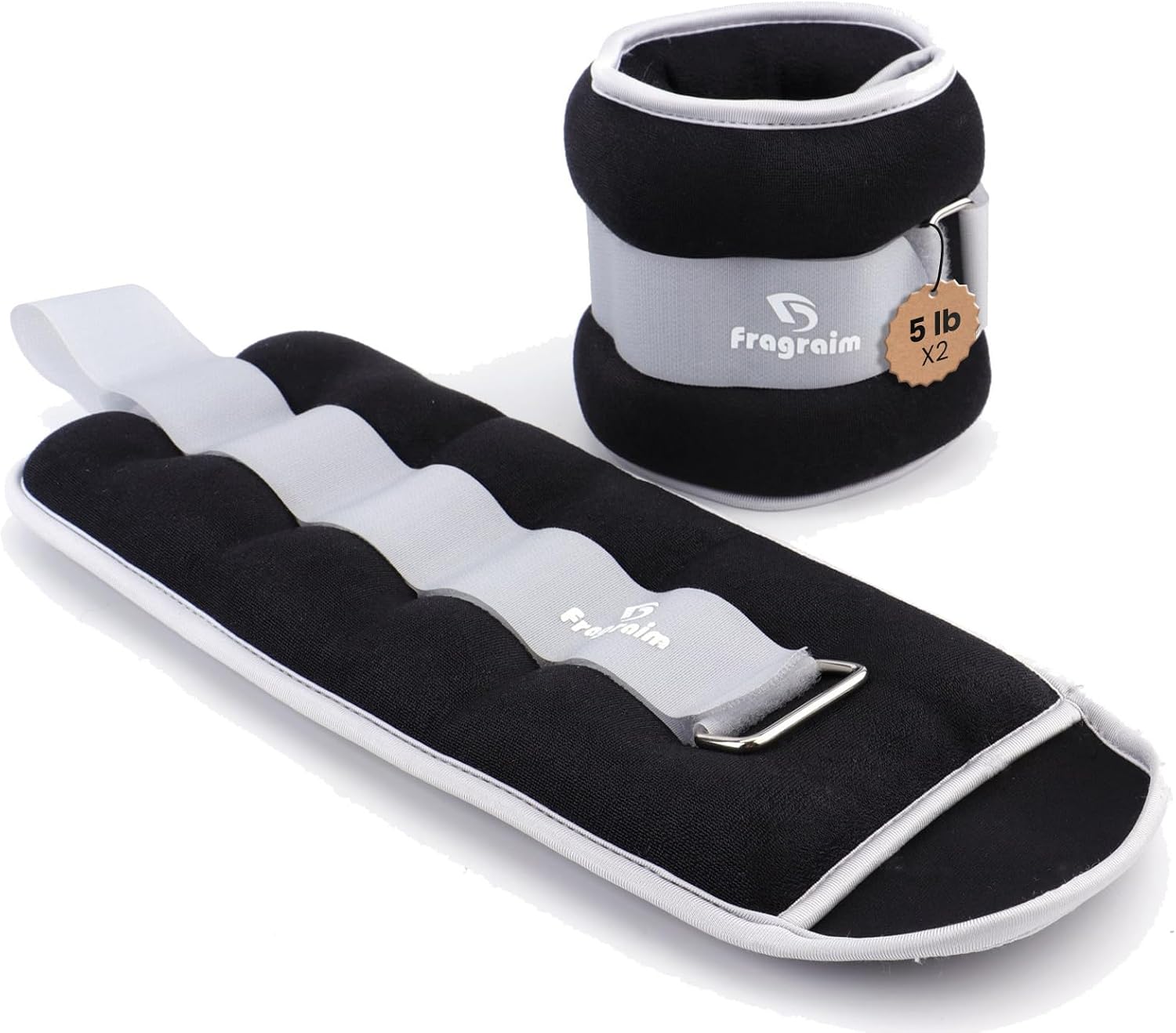 Detalle de Fragraim FSAW01grey10lb Ankle Weights, 5 lb Each, Gray Pair