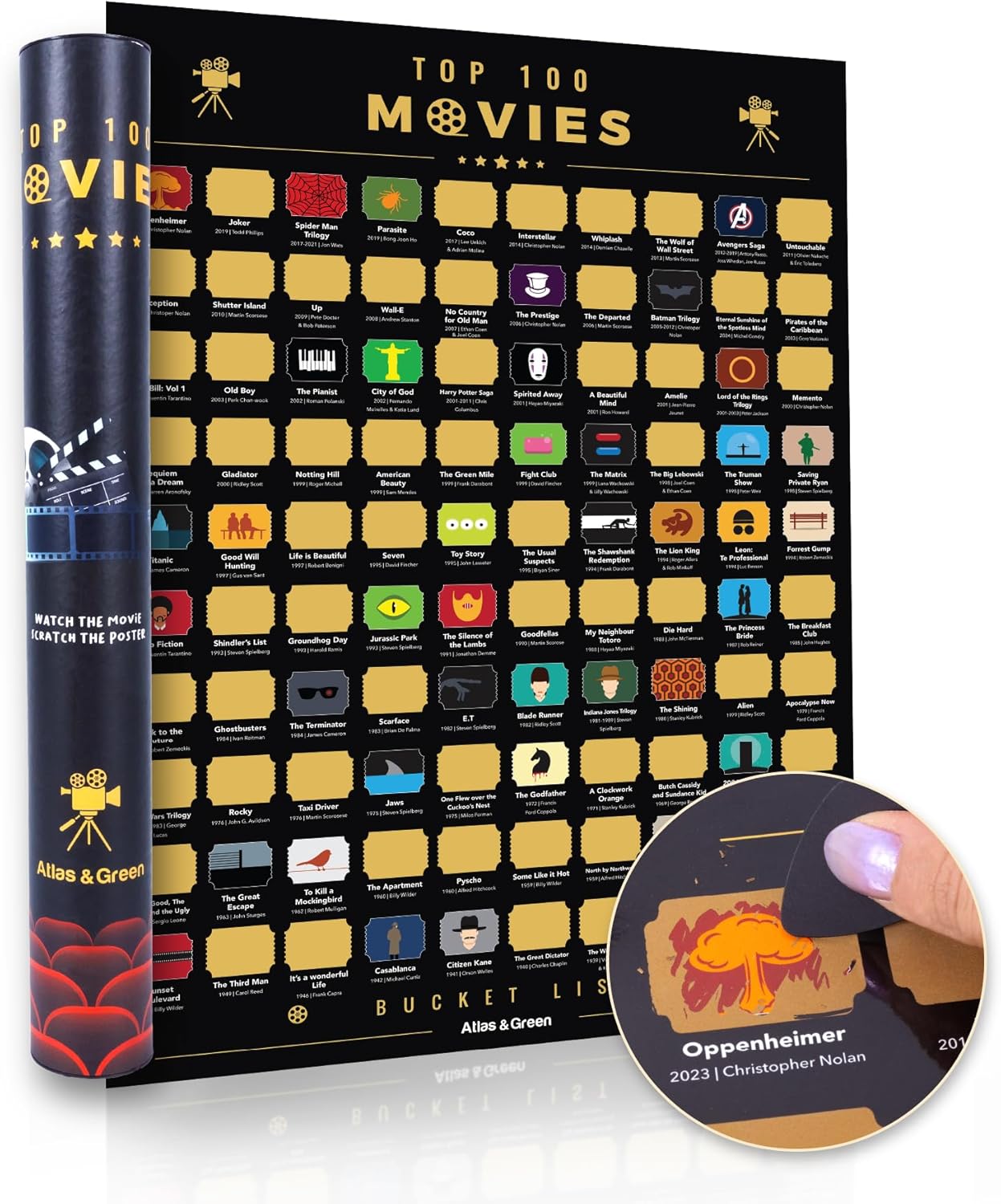 Thumbnail 6 de Atlas & Green Top 100 Destinations Scratch Off Poster