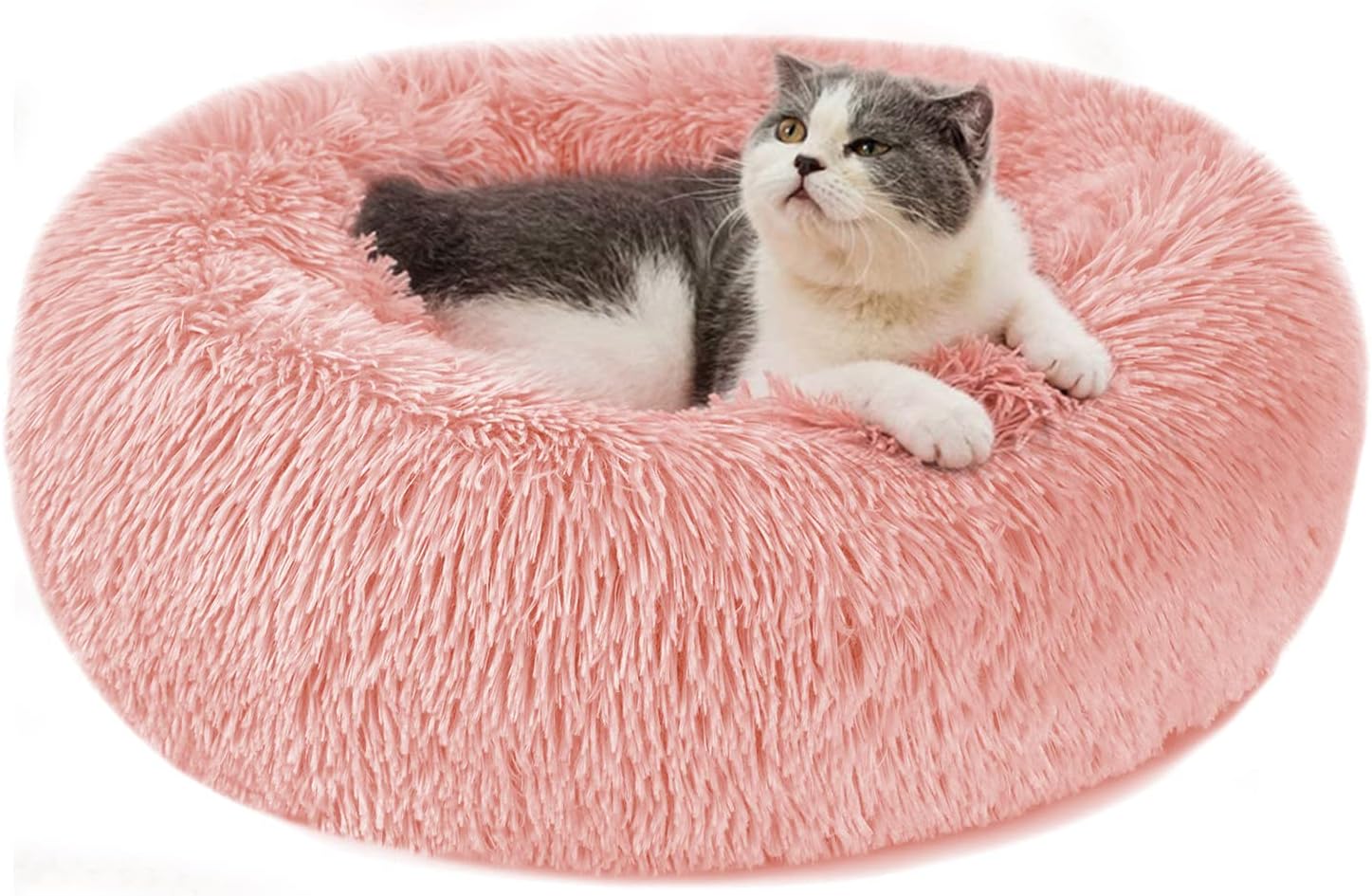 Thumbnail 6 de Donut-Hundebett/Katzenbett rund aus Plüsch XL (70 cm) – dunkelgrau, waschbar