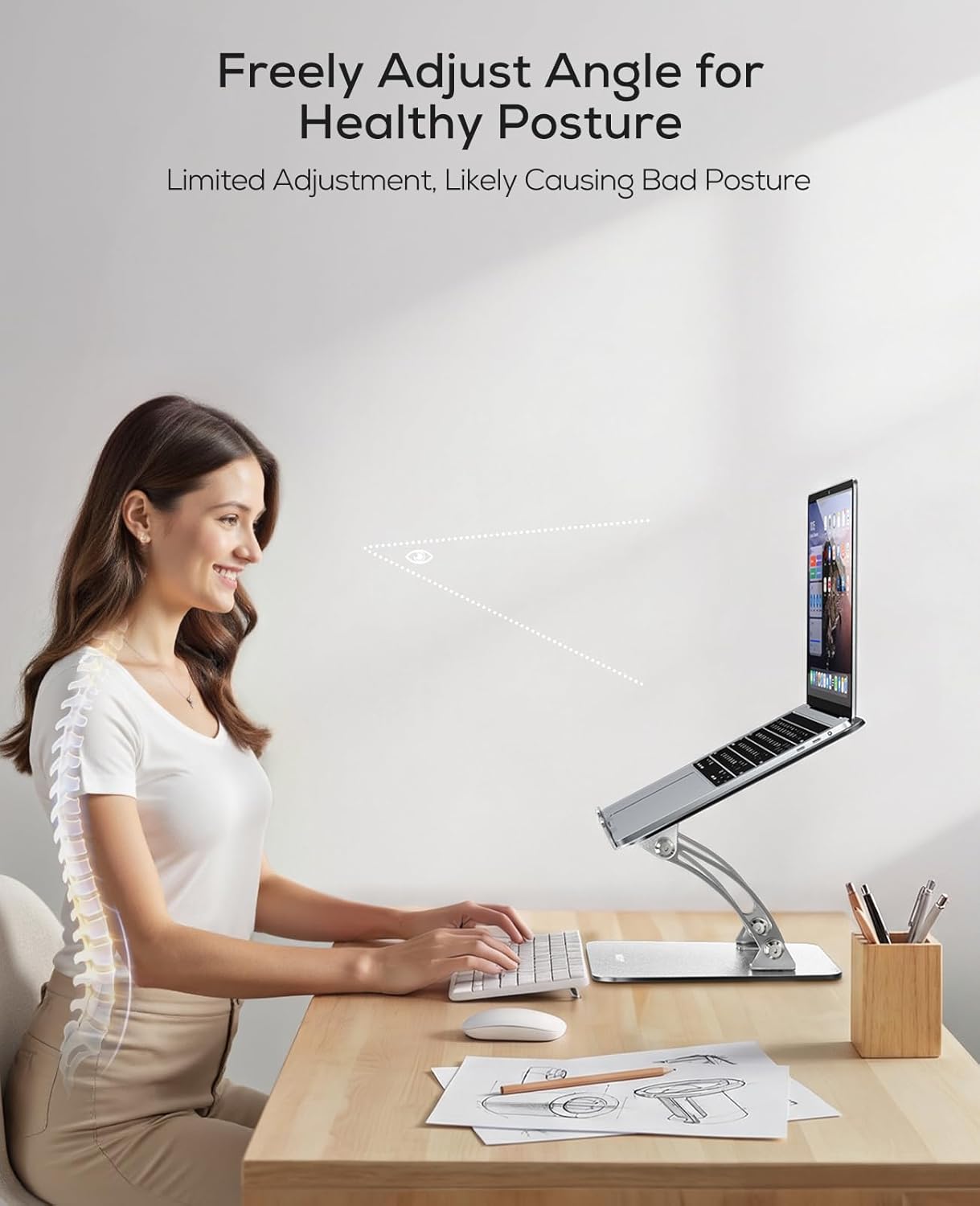 Thumbnail 1 de Nulaxy Adjustable Laptop Stand for Desk: Ergonomic, Foldable Aluminium Riser