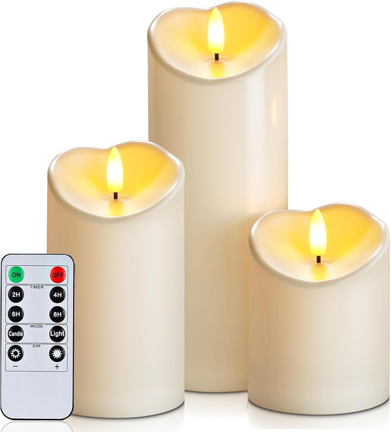 Detalle de Homemory Flameless LED Candles with Remote, Timer, Water-Resistant Design