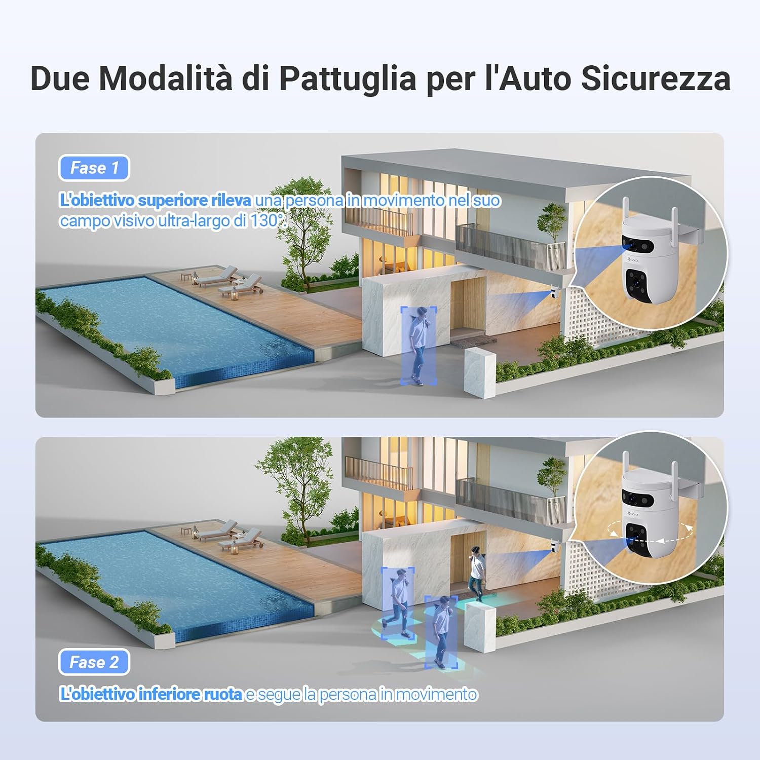Thumbnail 3 de EZVIZ C9c Dual 3K (10MP, doppia lente 5MP+5MP) telecamera Wi‑Fi esterna con visione a colori e audio bidirezionale