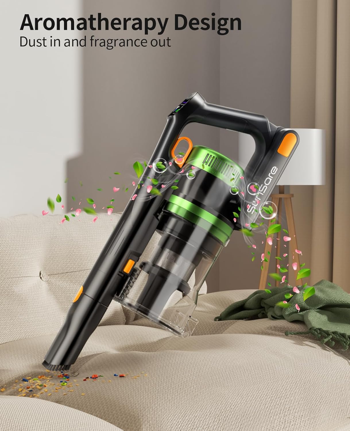 Thumbnail 4 de SunSare Cordless Vacuum Cleaner X11: 50KPa, 600W, 65-Minute Runtime with Green LED Headlights