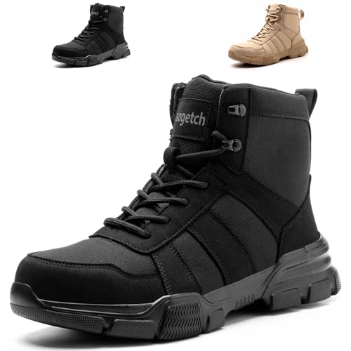 Detalle de Nasogetch Safety Boots Lightweight Steel Toe Boots – Black, 12UK