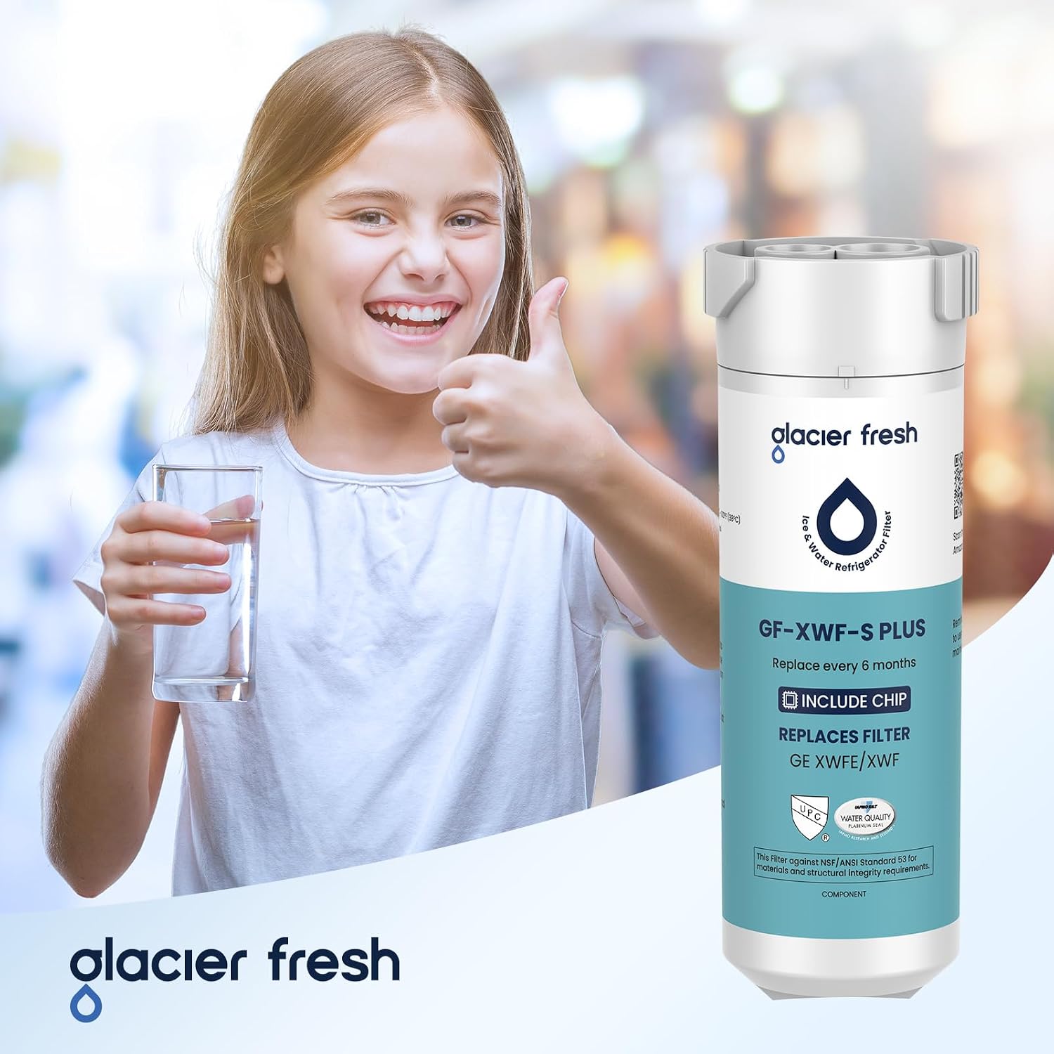 Thumbnail 6 de GLACIER FRESH GF-XWF-S XWFE Refrigerator Water Filter, 3-Pack with Chip