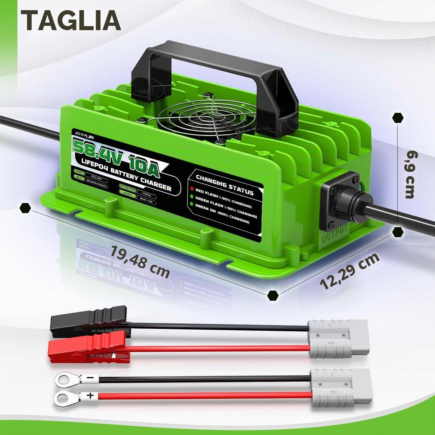 Thumbnail 5 de Xnvua caricabatterie intelligente LiFePO4 automatico 58,4V 10A per batterie 48V (51,2V)