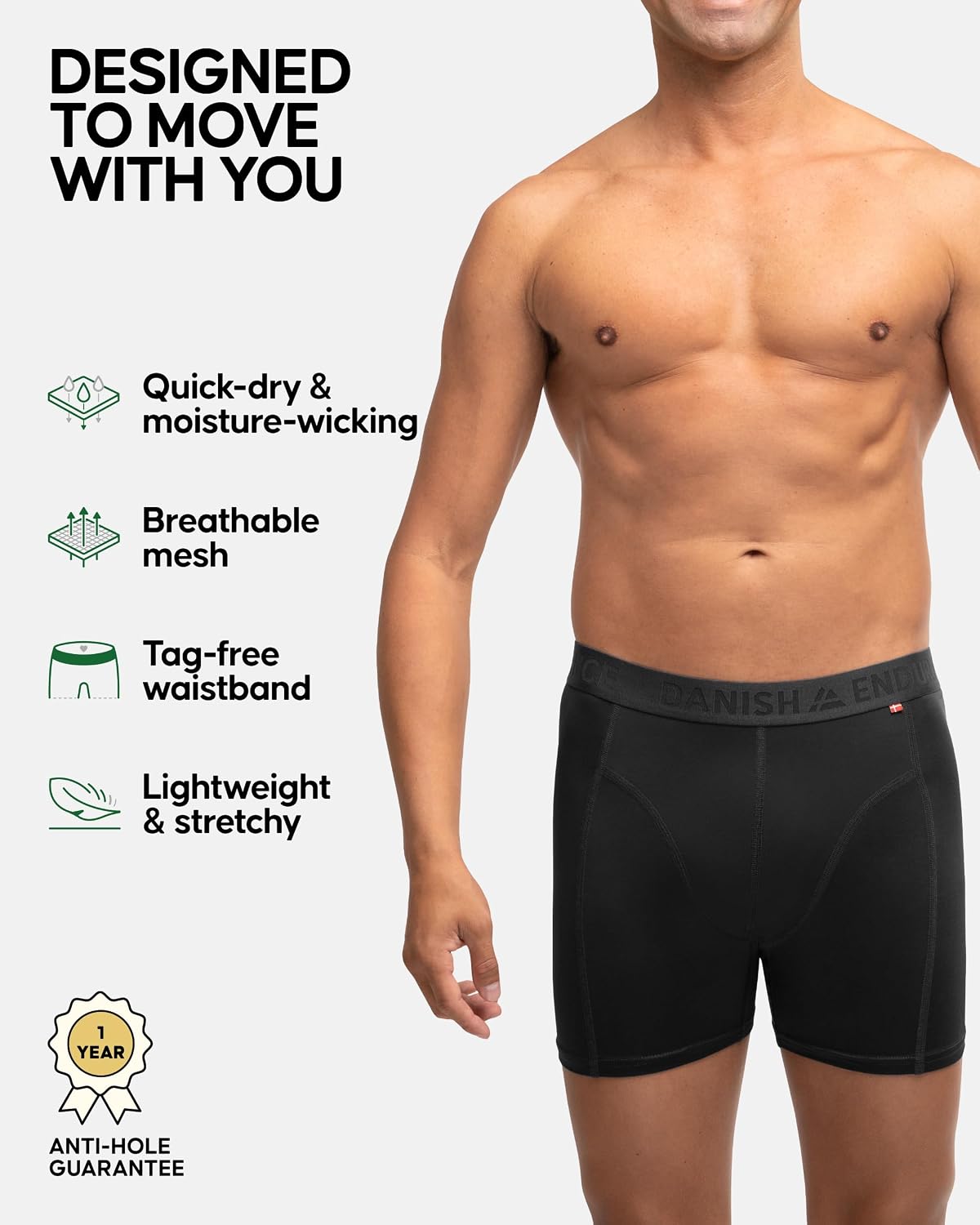 Detalle 2 de DANISH ENDURANCE Mens Boxers 3 Pack