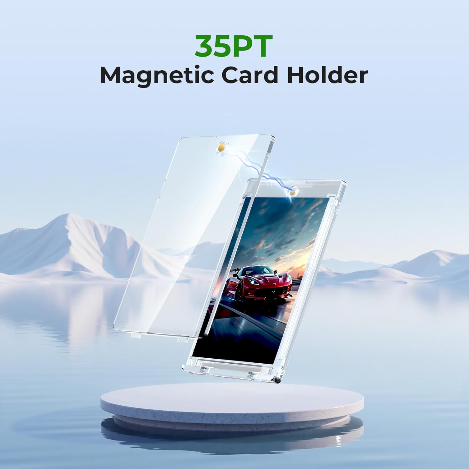 Detalle de Skyhill 52ct Magnetic Card Holders with 52 Sleeves: Slim, UV-Protected, Waterproof Card Protectors