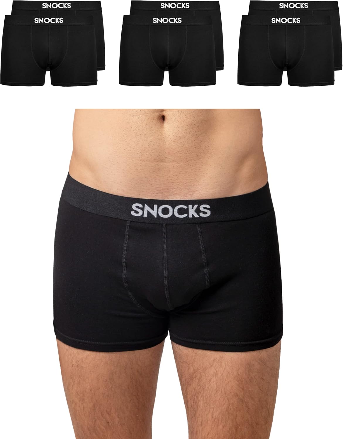 Detalle de Snocks Pacco 6 Boxer Uomo Cotone Bio S-4XL